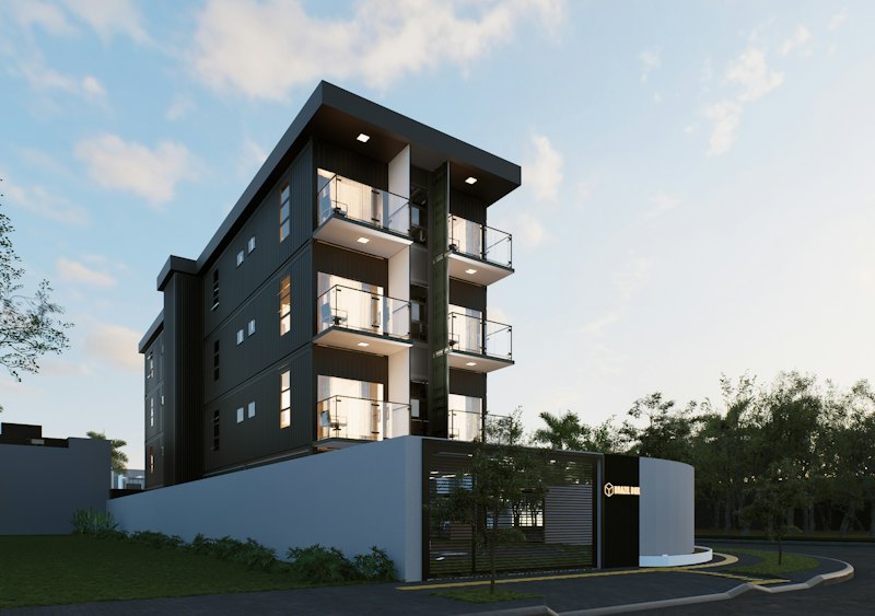 Modern apartment building