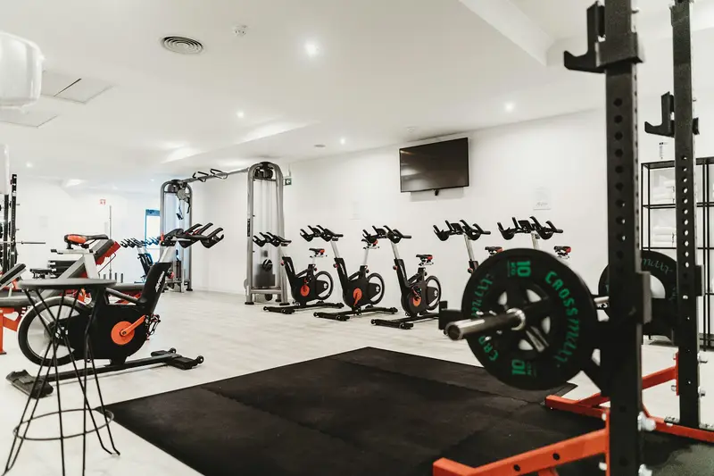 Clean gym with equipment