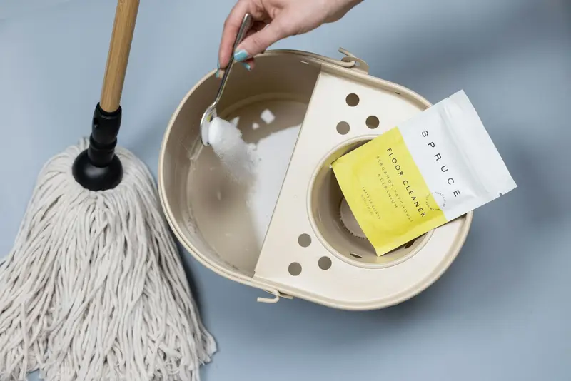 Mop and bucket ready for cleaning