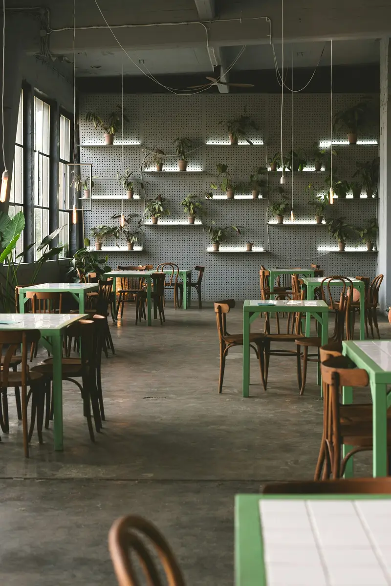 Clean restaurant dining room
